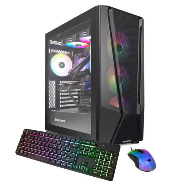 iBUYPOWER Trace Mesh Gaming PC Desktop Liquid Cooled , AMD Ryzen 7 7700 , NVIDIA GeForce RTX 4060Ti , 16GB DDR5 RGB RAM , 1TB NVMe SSD , Black (2024)