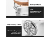20oz French Press Coffee Maker with Wooden Handle High-Density Filter