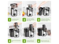 AICOOK 3inch Wide Mouth Centrifugal Juicer 400W 3 Speeds Stainless Steel