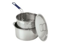 Bayou Classic 14 Quart Stainless Steel Deep Fryer Stovetop Cooking Pot with Lid