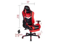 Ergonomic Gaming Chair High Back Metal Frame with Adjustable Armrests and Footrest Red
