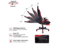 Ergonomic Gaming Chair High Back Metal Frame with Adjustable Armrests and Footrest Red
