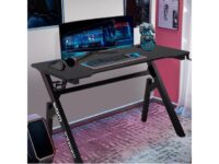 Gaming Computer Desk 45.2″x 23.4″ Extra Large Modern Ergonomic Black