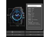 IOOIOO 1155B Men Quartz Analog LED Digital Clock