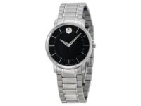Movado Black Dial Stainless Steel Ladies Watch