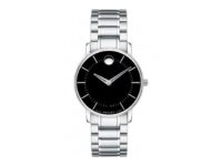 Movado Black Dial Stainless Steel Ladies Watch