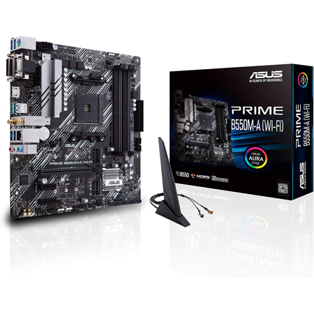 Refurbished ASUS PRIME B550M-A (WI-FI) AMD AM4 Zen 3 Ryzen 5000 & 3rd Gen Ryzen Micro ATX Motherboard